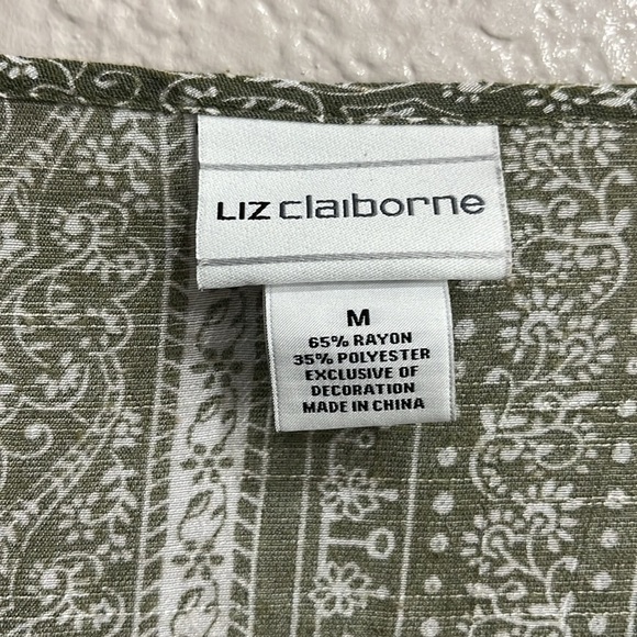 Liz Claiborne peasant Blouse Flair Short Sleeve Size Medium Ruffle Top - Picture 6 of 10